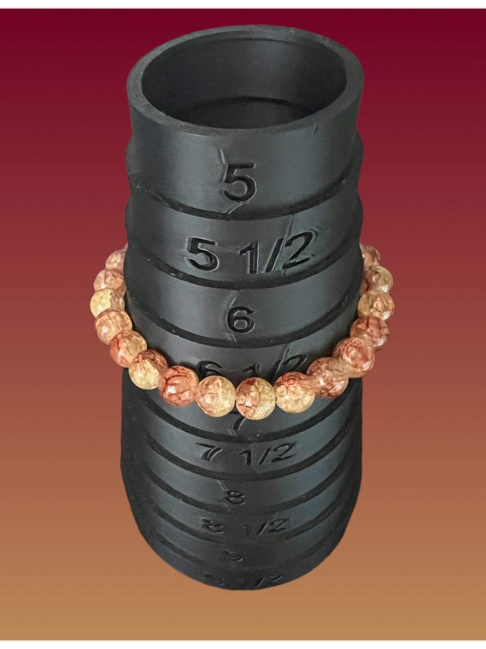Two-Tone Copper Brown and Gold Beaded Stretch Bracelet